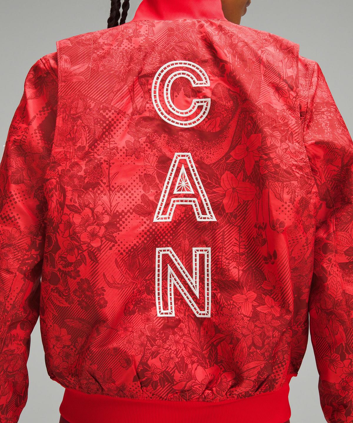 Cappotti E Giacche Donna Lululemon Team Canada Women's Vented Jacquard Bomber Rosse Scuro | IT_LuLu74738