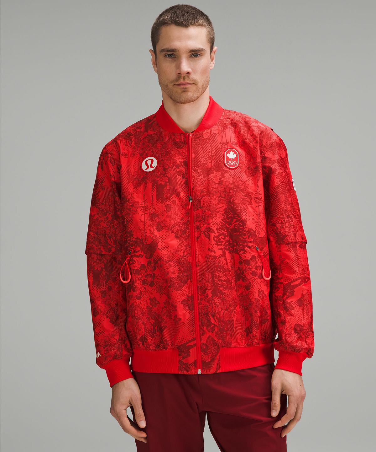 Cappotti E Giacche Uomo Lululemon Team Canada Vented Jacquard Bomber Rosse Scuro | IT_LuLu46992