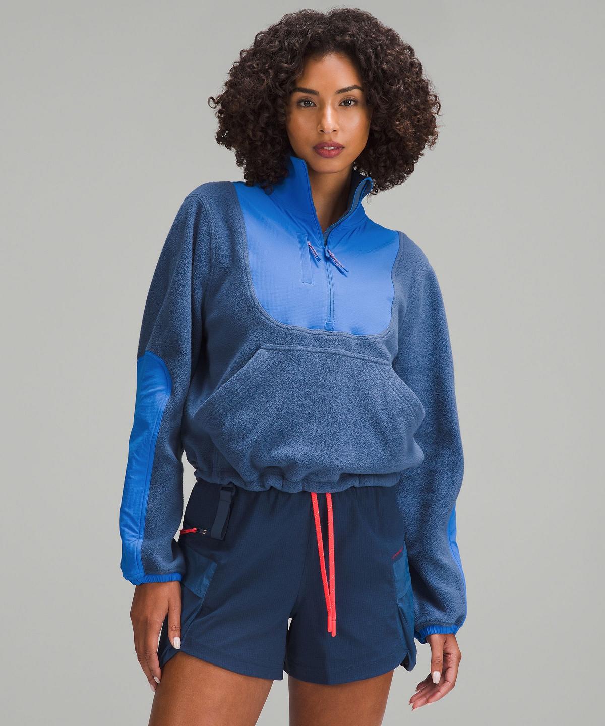 Felpe Con Cappuccio E Maglioni Donna Lululemon Fleece + Ripstop Hiking Pullover Blu | IT_LuLu16086