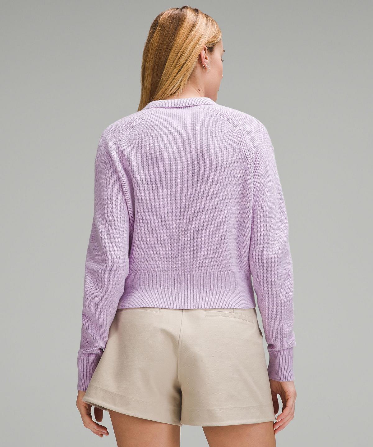 Felpe Con Cappuccio E Maglioni Donna Lululemon Collared Merino Wool-Blend Sweater Viola | IT_LuLu79188