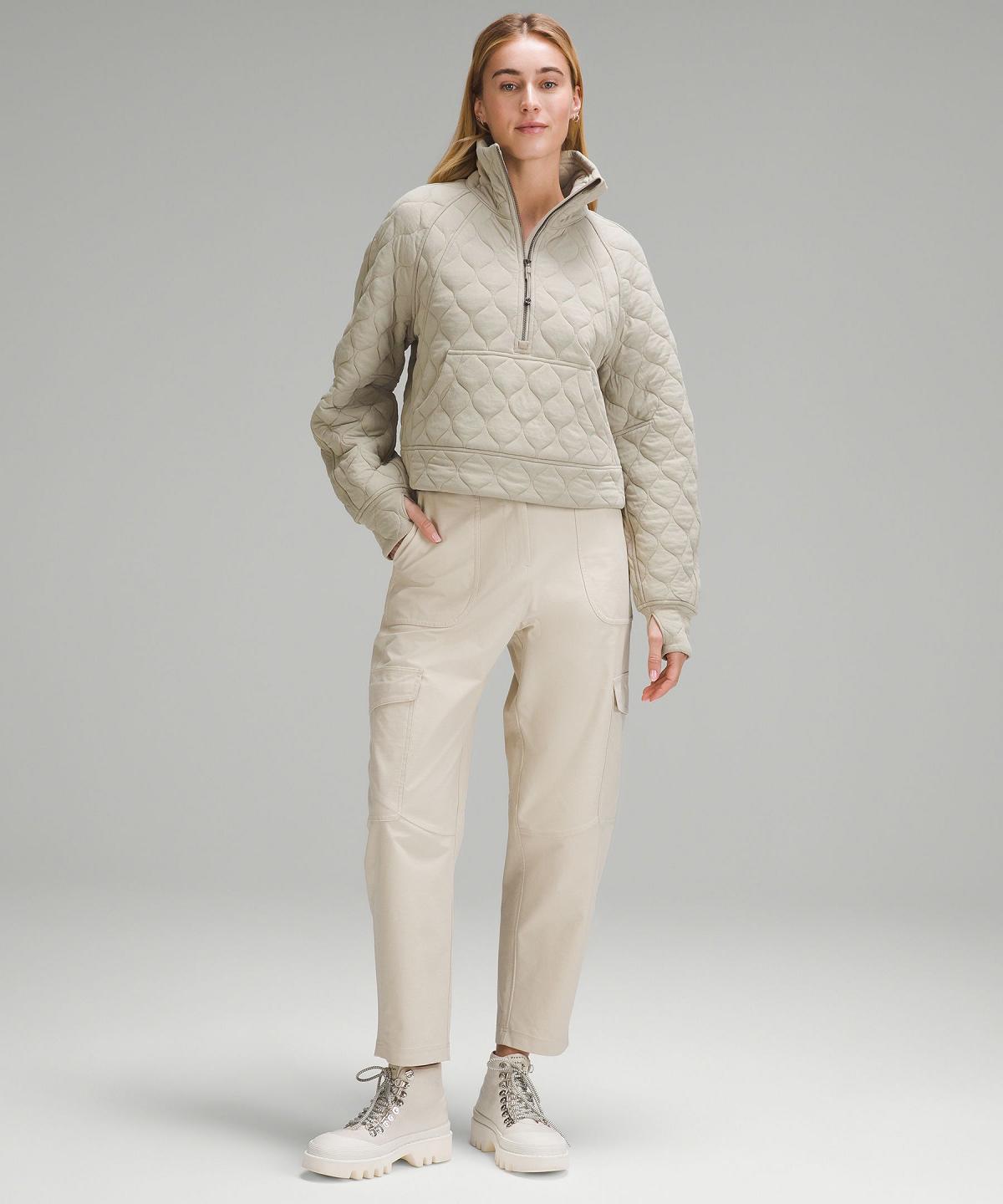 Felpe Con Cappuccio E Maglioni Donna Lululemon Scuba Oversized Quilted Half Zip Beige | IT_LuLu10130