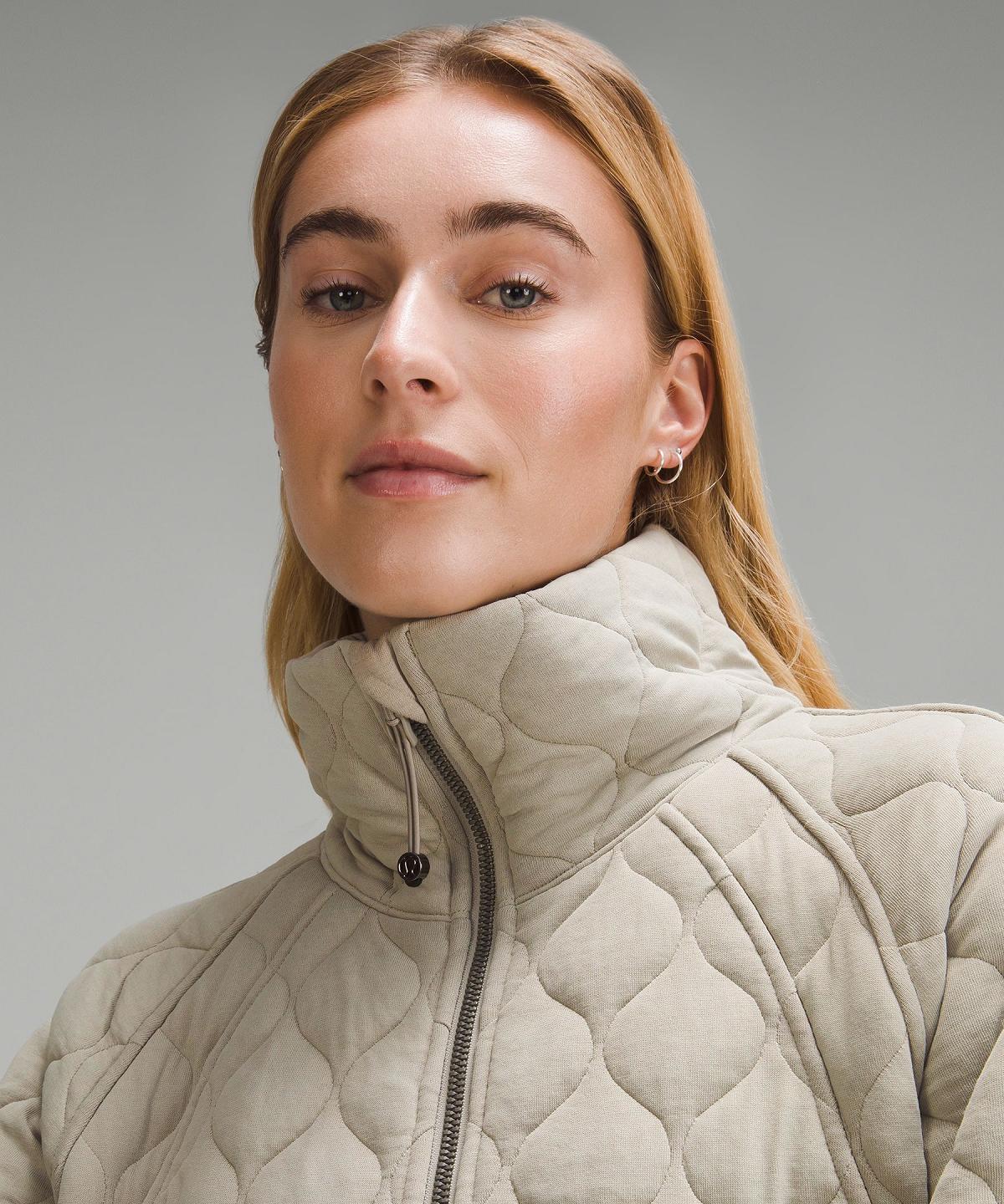 Felpe Con Cappuccio E Maglioni Donna Lululemon Scuba Oversized Quilted Half Zip Beige | IT_LuLu10130