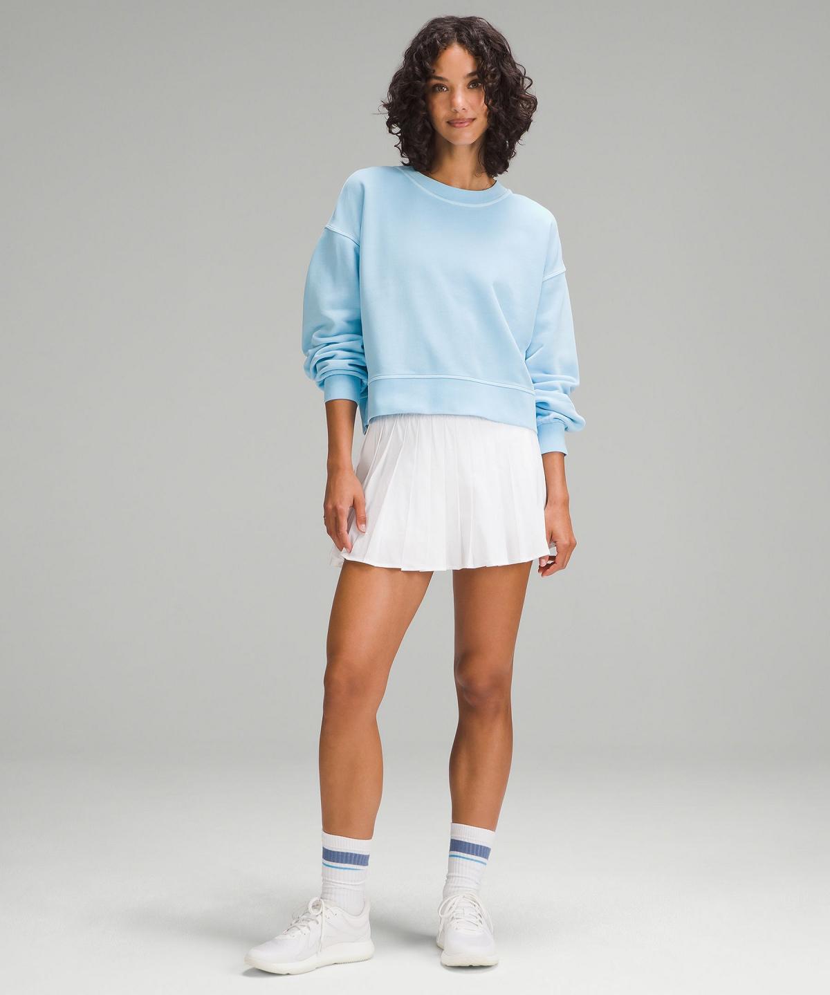 Felpe Con Cappuccio E Maglioni Donna Lululemon Perfectly Oversized Cropped Crew Blu | IT_LuLu41481