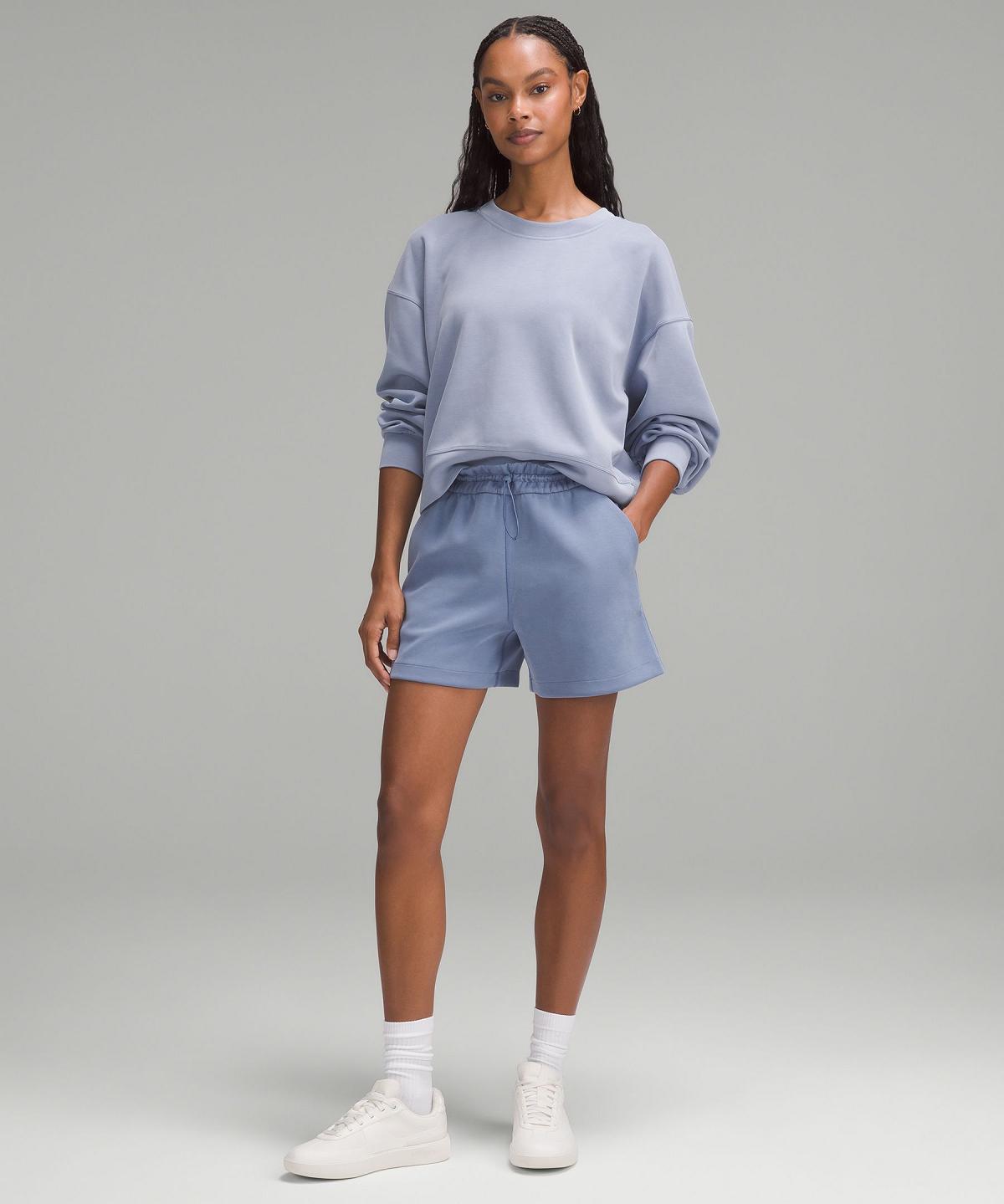 Felpe Con Cappuccio E Maglioni Donna Lululemon Softstreme Perfectly Oversized Cropped Crew Blu | IT_LuLu23566