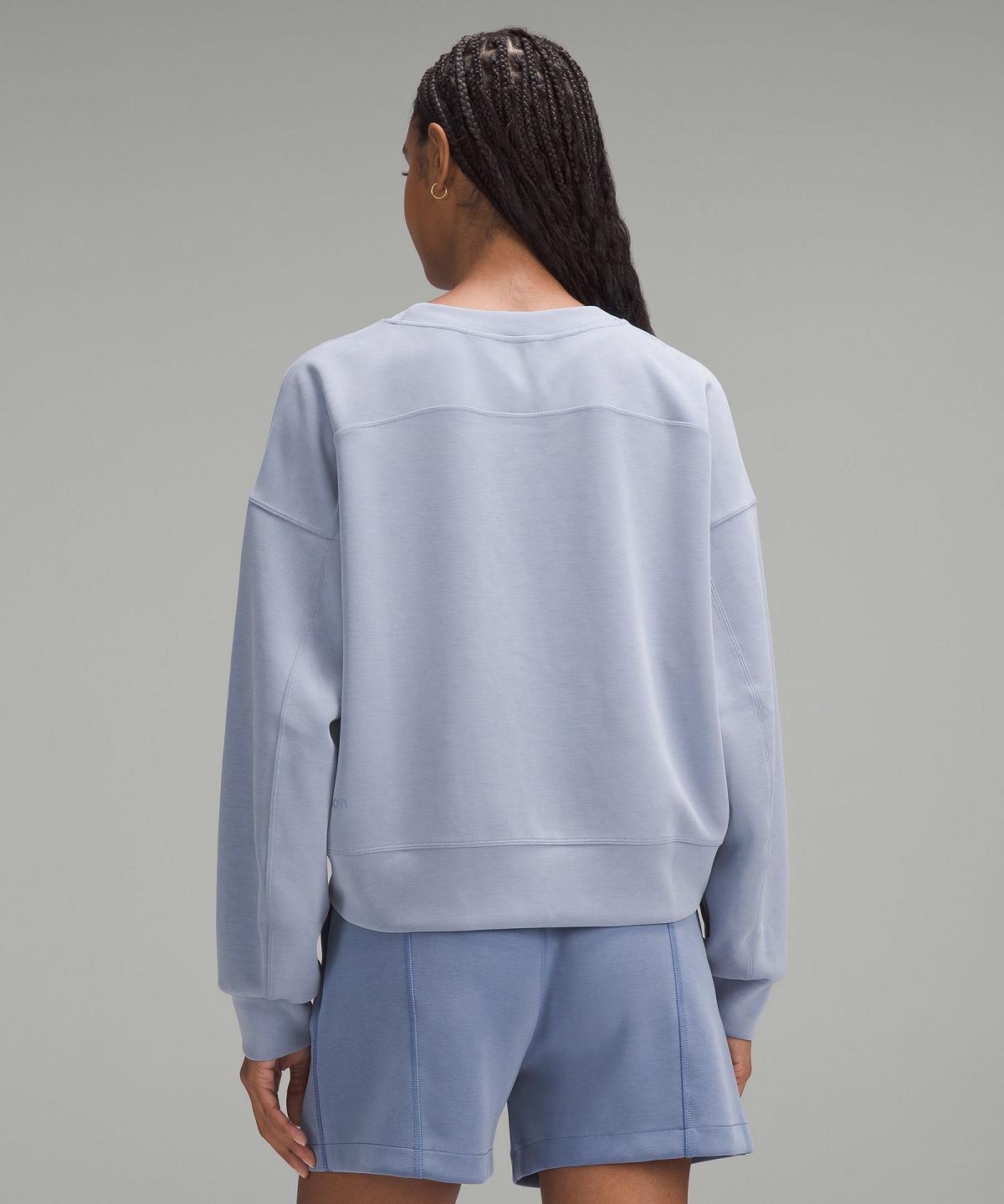 Felpe Con Cappuccio E Maglioni Donna Lululemon Softstreme Perfectly Oversized Cropped Crew Blu | IT_LuLu23566