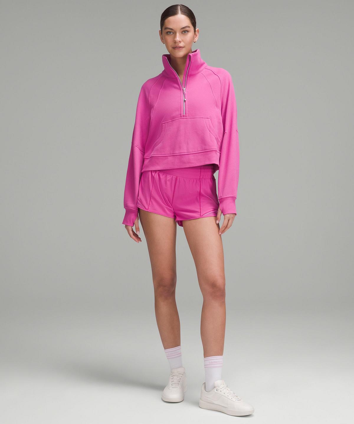 Felpe Con Cappuccio E Maglioni Donna Lululemon Scuba Oversized Funnel-Neck Half Zip Rosa | IT_LuLu92550