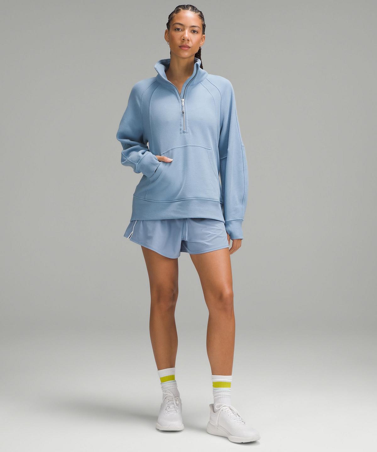 Felpe Con Cappuccio E Maglioni Donna Lululemon Scuba Oversized Funnel-Neck Half Zip Blu | IT_LuLu99653