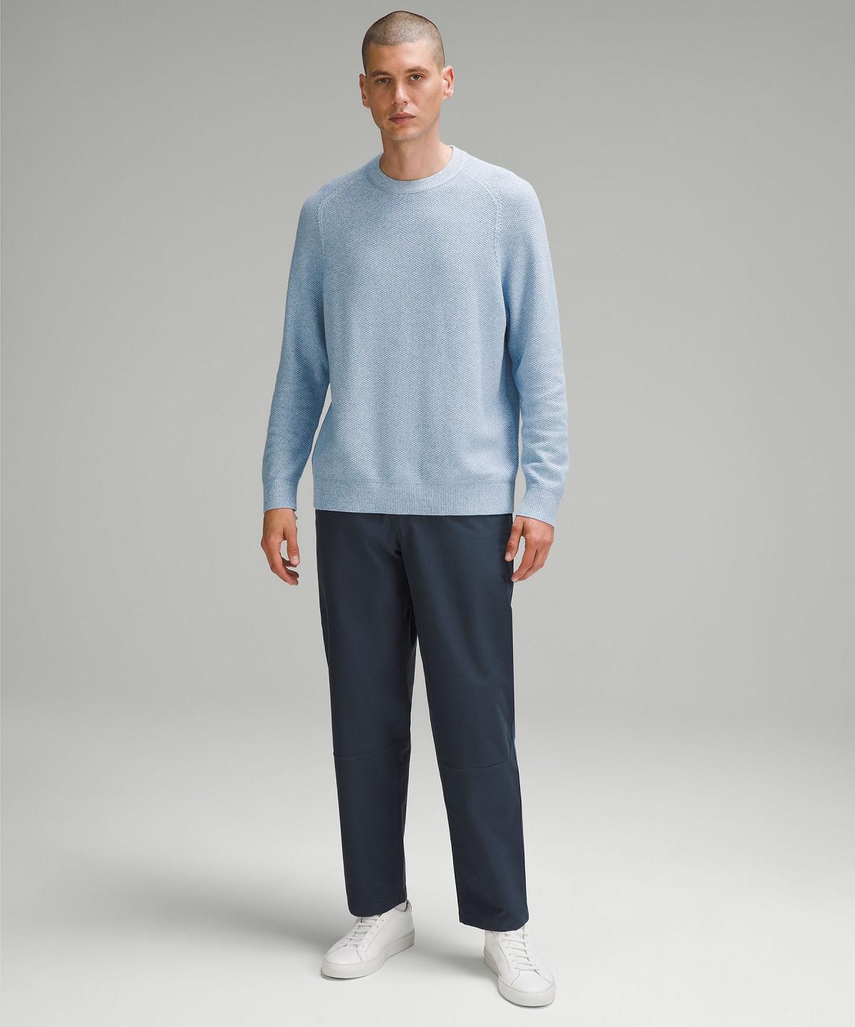 Felpe Con Cappuccio E Maglioni Uomo Lululemon Textured Knit Crewneck Blu | IT_LuLu34869