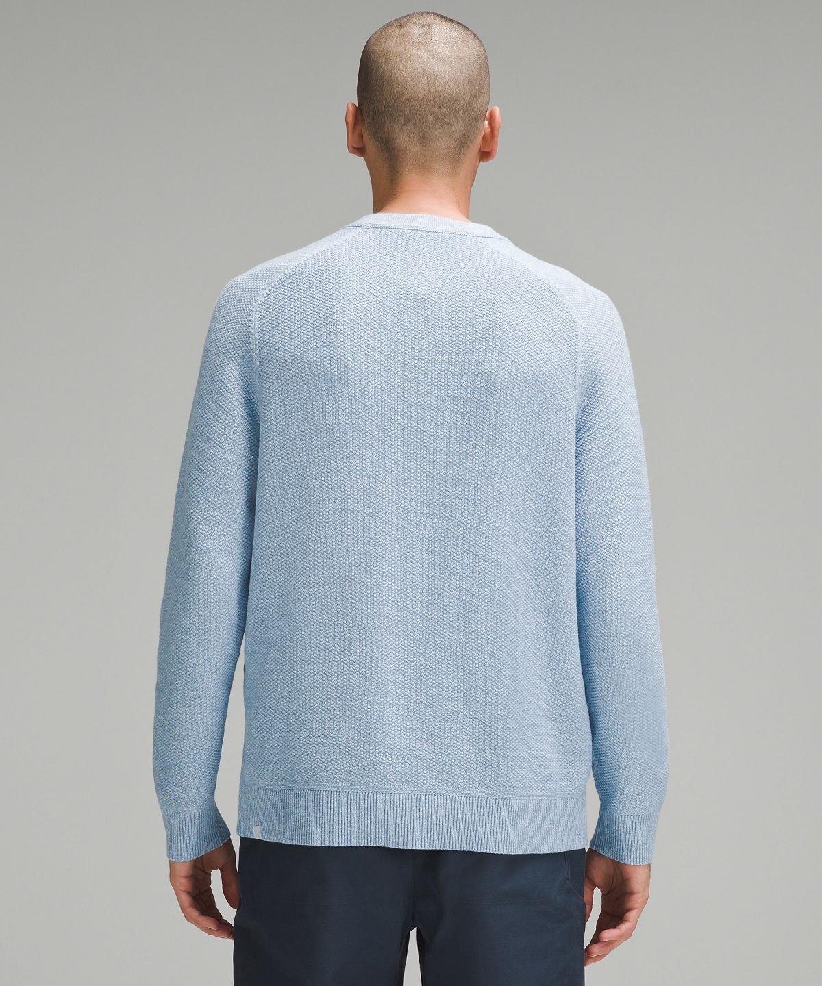 Felpe Con Cappuccio E Maglioni Uomo Lululemon Textured Knit Crewneck Blu | IT_LuLu34869