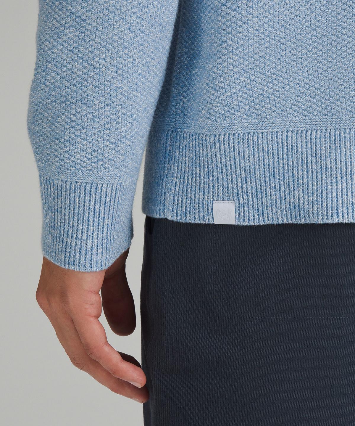 Felpe Con Cappuccio E Maglioni Uomo Lululemon Textured Knit Crewneck Blu | IT_LuLu34869