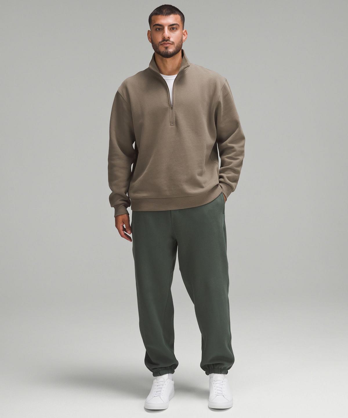 Felpe Con Cappuccio E Maglioni Uomo Lululemon Steady State Half Zip Khaki | IT_LuLu92387