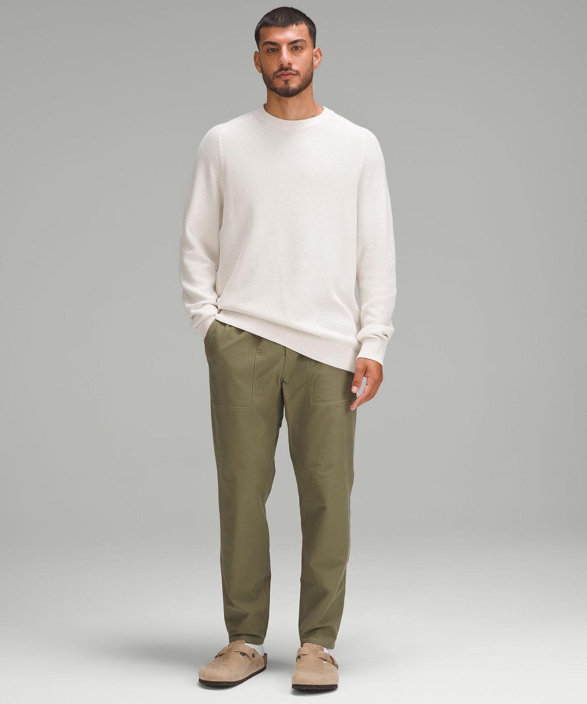 Felpe Con Cappuccio E Maglioni Uomo Lululemon Textured Knit Crewneck Beige Bianche | IT_LuLu30335