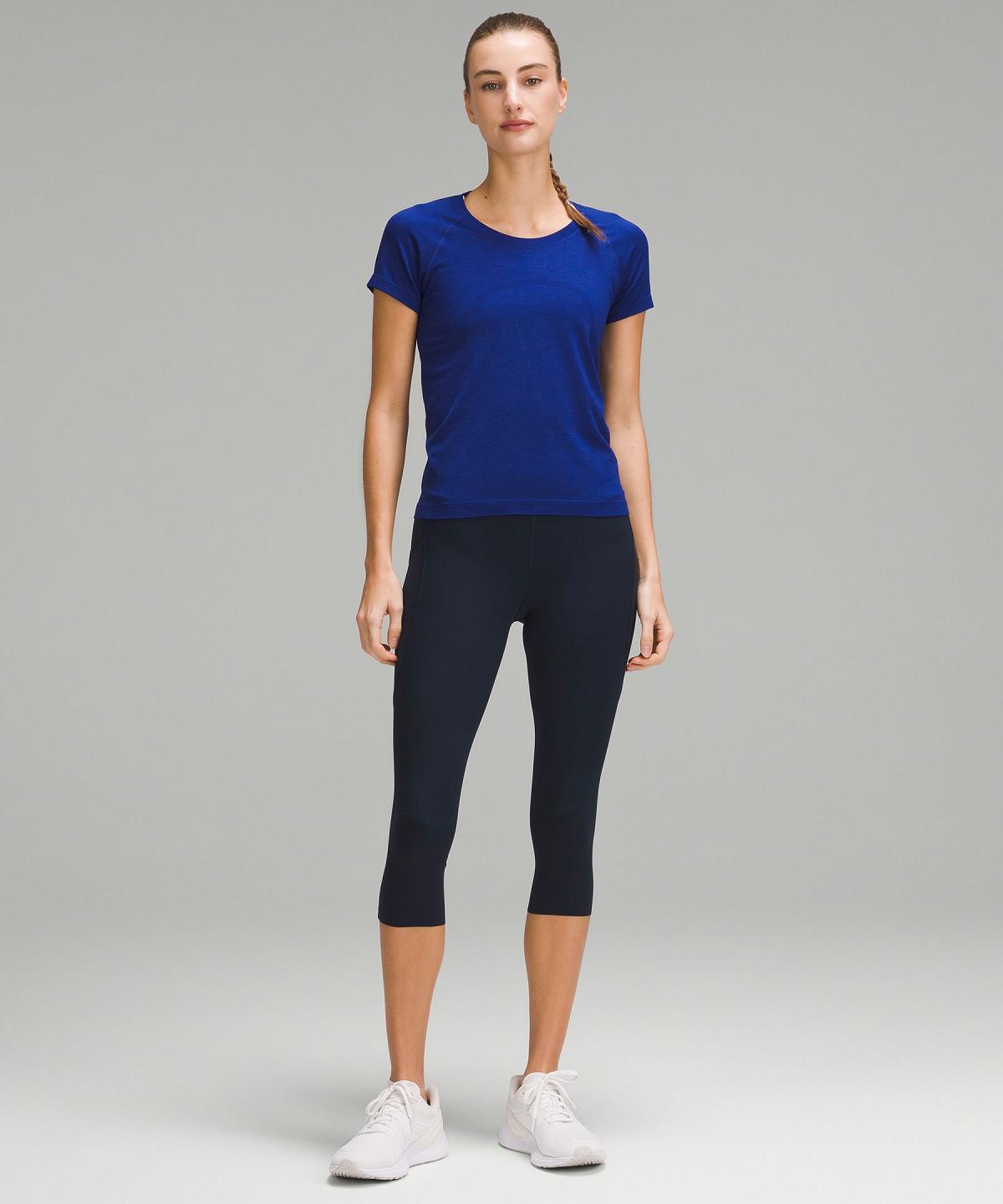 Leggings Donna Lululemon Fast and Free High-Rise Crop with Pockets 19" Blu Marino | IT_LuLu20168