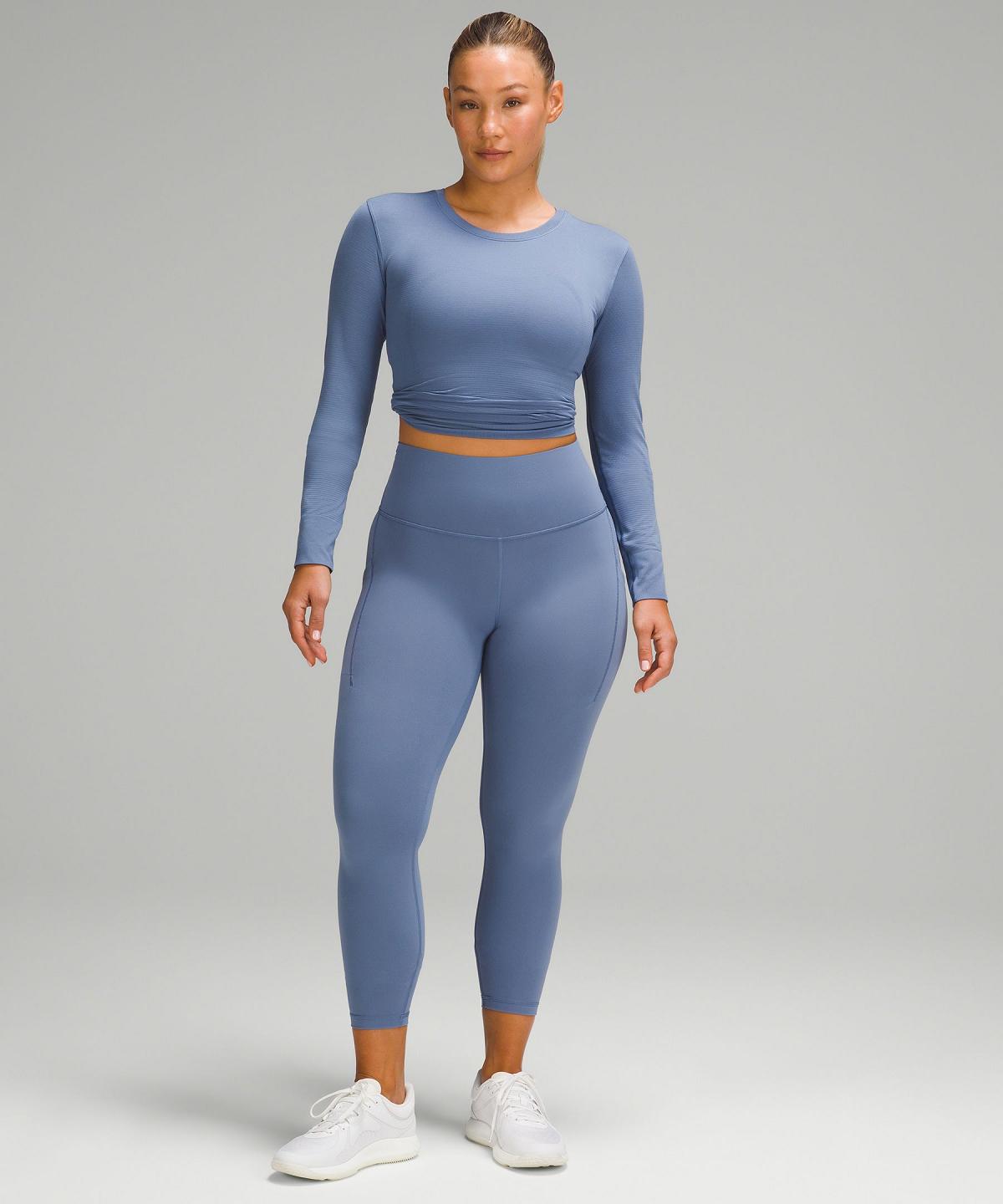 Leggings Donna Lululemon Wunder Train Contour Fit High-Rise Tight with Pockets 25" Blu | IT_LuLu77813