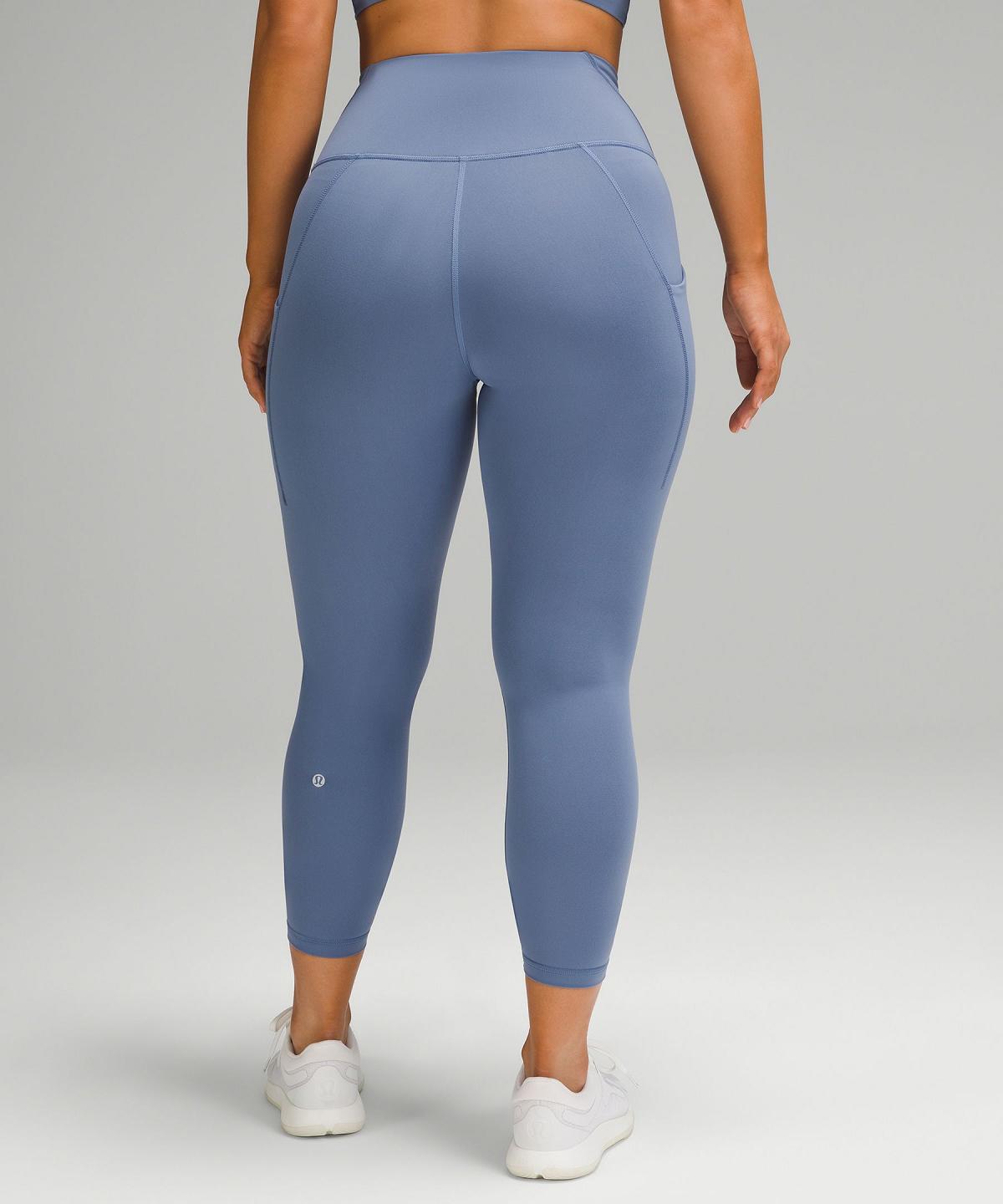 Leggings Donna Lululemon Wunder Train Contour Fit High-Rise Tight with Pockets 25" Blu | IT_LuLu77813