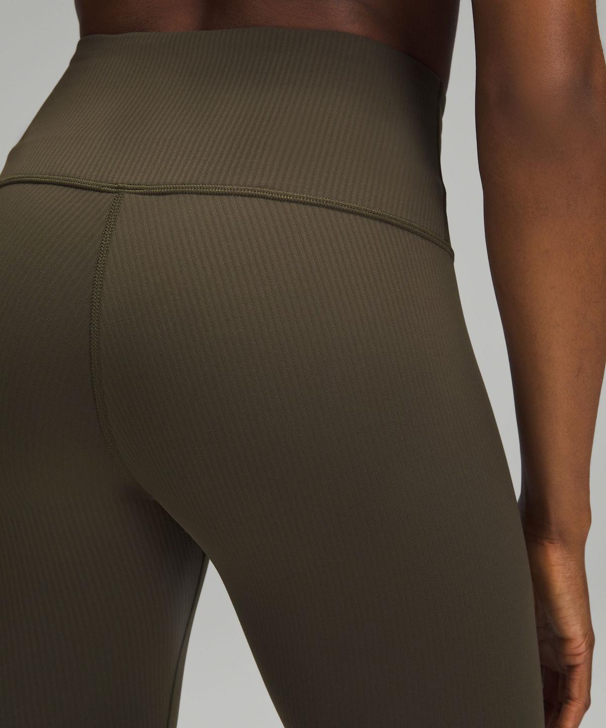 Leggings Donna Lululemon Wunder Train High-Rise Ribbed Tight 25" Verde Oliva Scuro | IT_LuLu64131