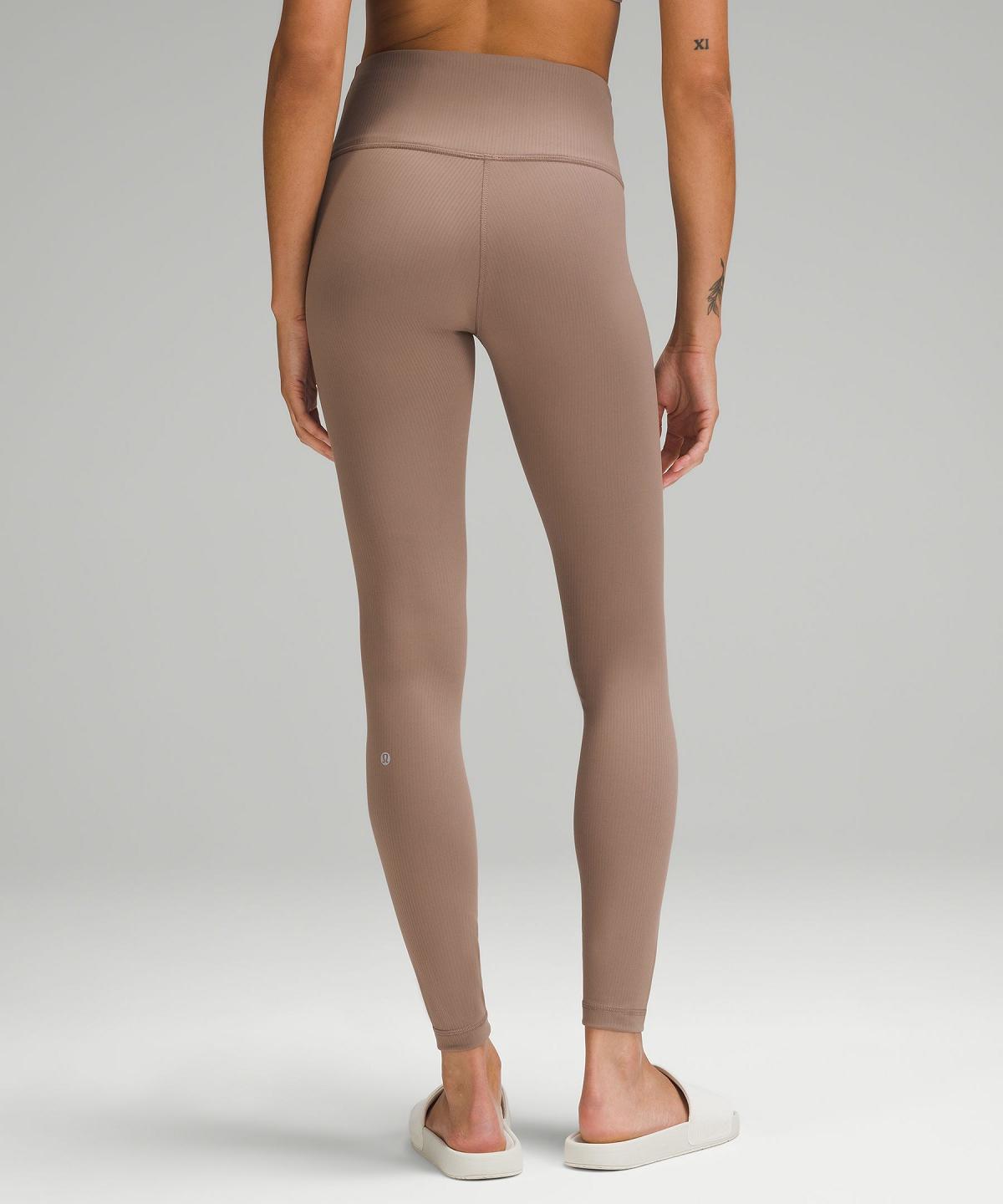 Leggings Donna Lululemon Wunder Train High-Rise Ribbed Tight 28" Marroni | IT_LuLu59156