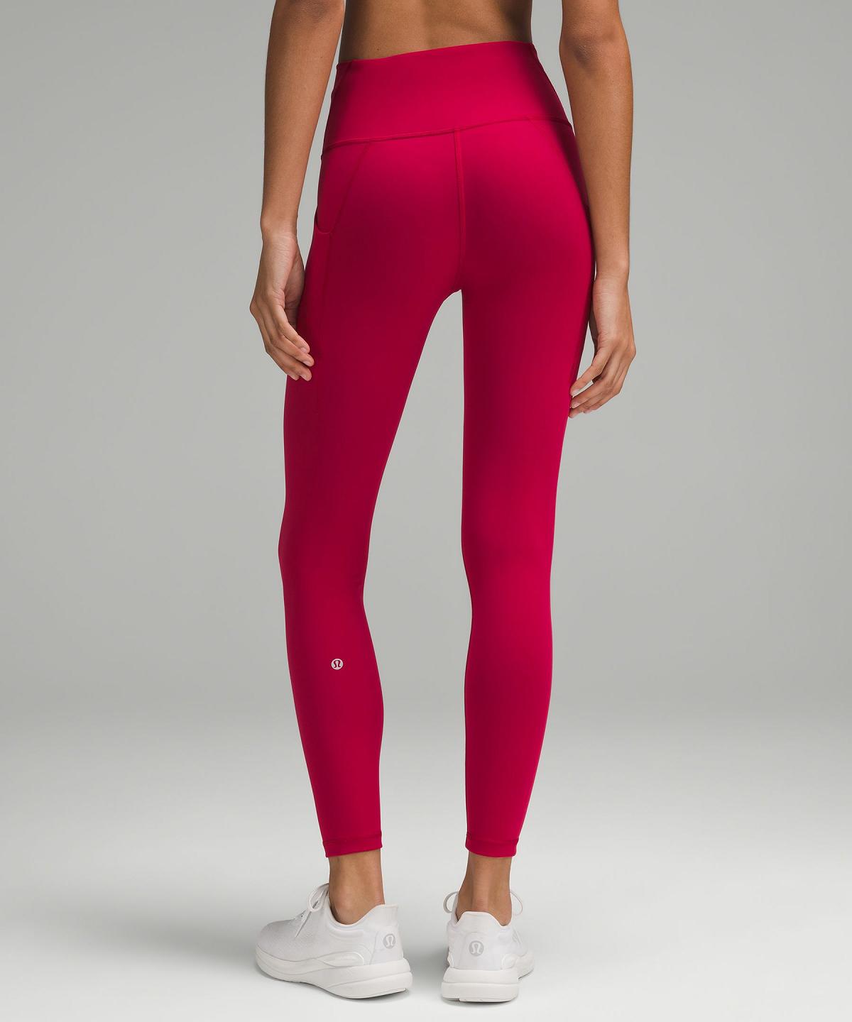 Leggings Donna Lululemon Wunder Train High-Rise Tight with Pockets 25" Rosse | IT_LuLu72750