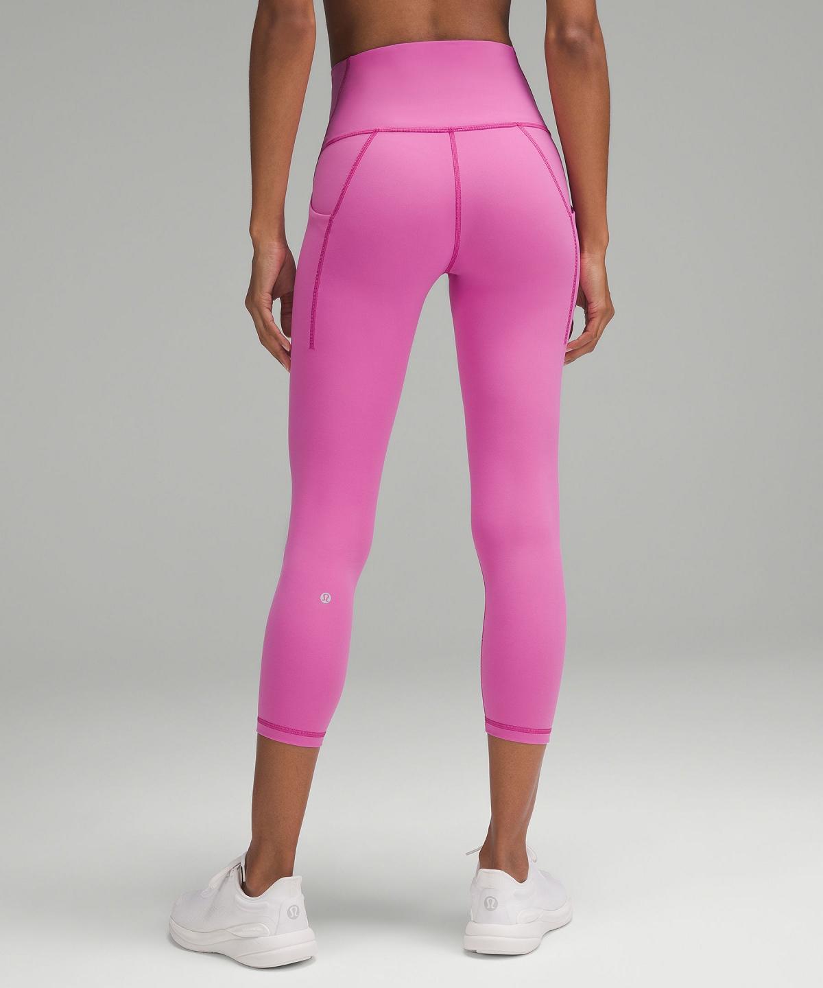 Leggings Donna Lululemon Wunder Train High-Rise Crop with Pockets 23" Rosa | IT_LuLu83422