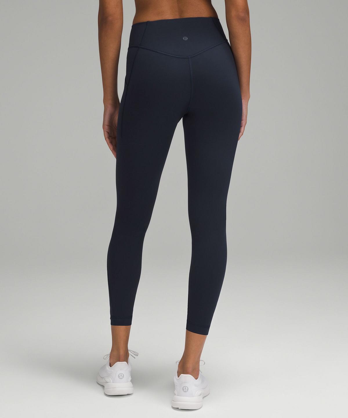 Leggings Donna Lululemon Wunder Under SmoothCover Tight with Pockets 25" Blu Marino | IT_LuLu59300