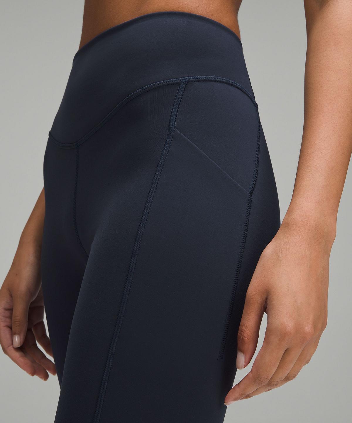 Leggings Donna Lululemon Wunder Under SmoothCover Tight with Pockets 25" Blu Marino | IT_LuLu59300