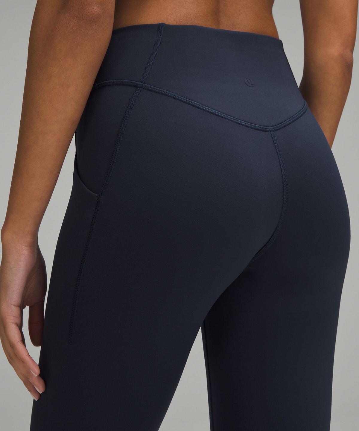 Leggings Donna Lululemon Wunder Under SmoothCover Tight with Pockets 25" Blu Marino | IT_LuLu59300