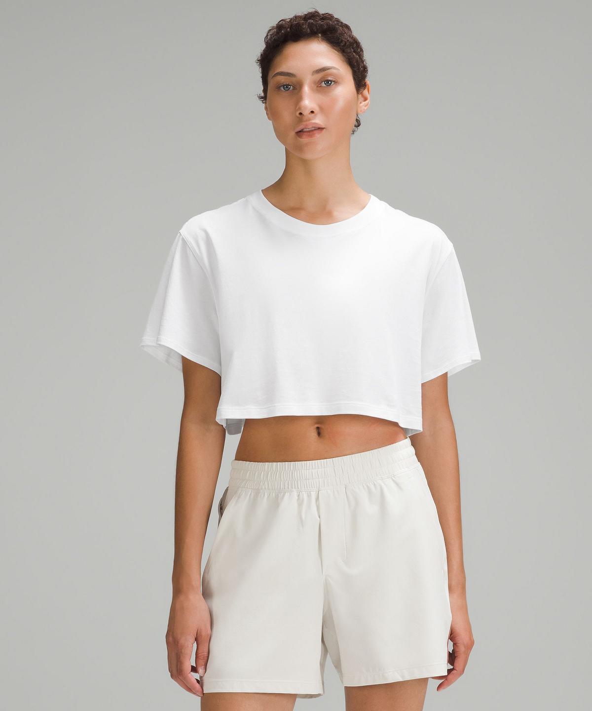 Magliette Donna Lululemon All Yours Cropped Bianche | IT_LuLu50358