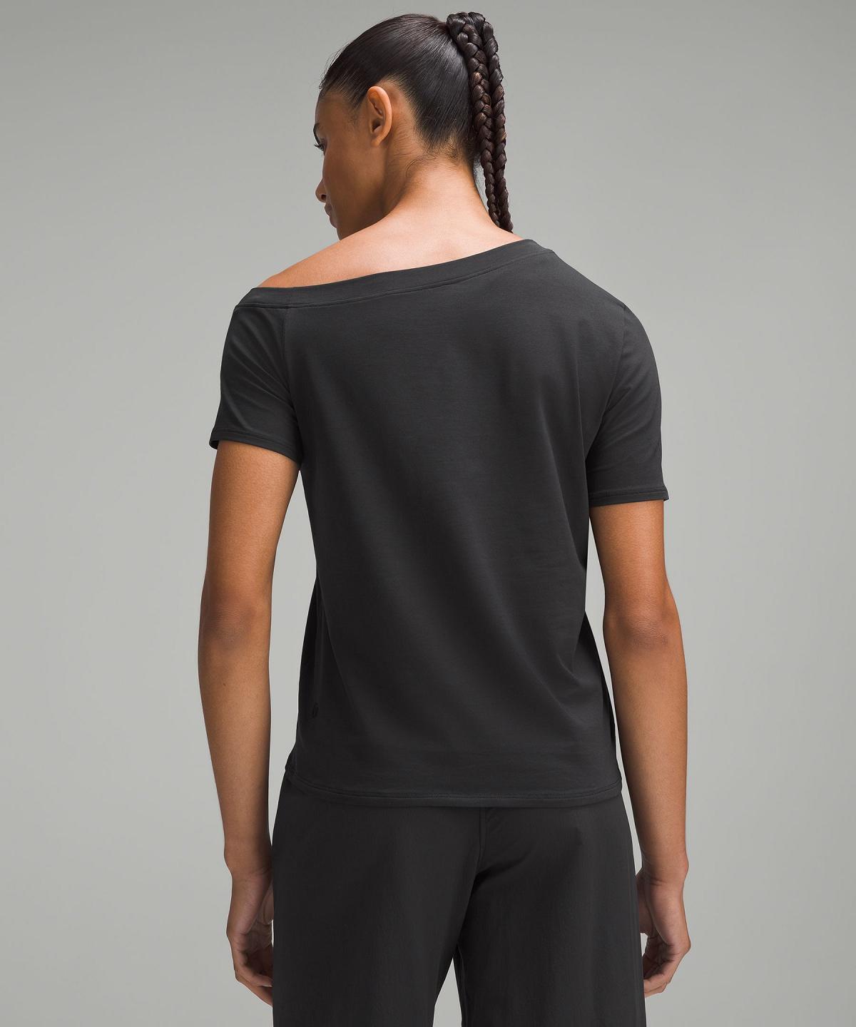 Magliette Donna Lululemon Off-The-Shoulder Cotton Nere | IT_LuLu33852