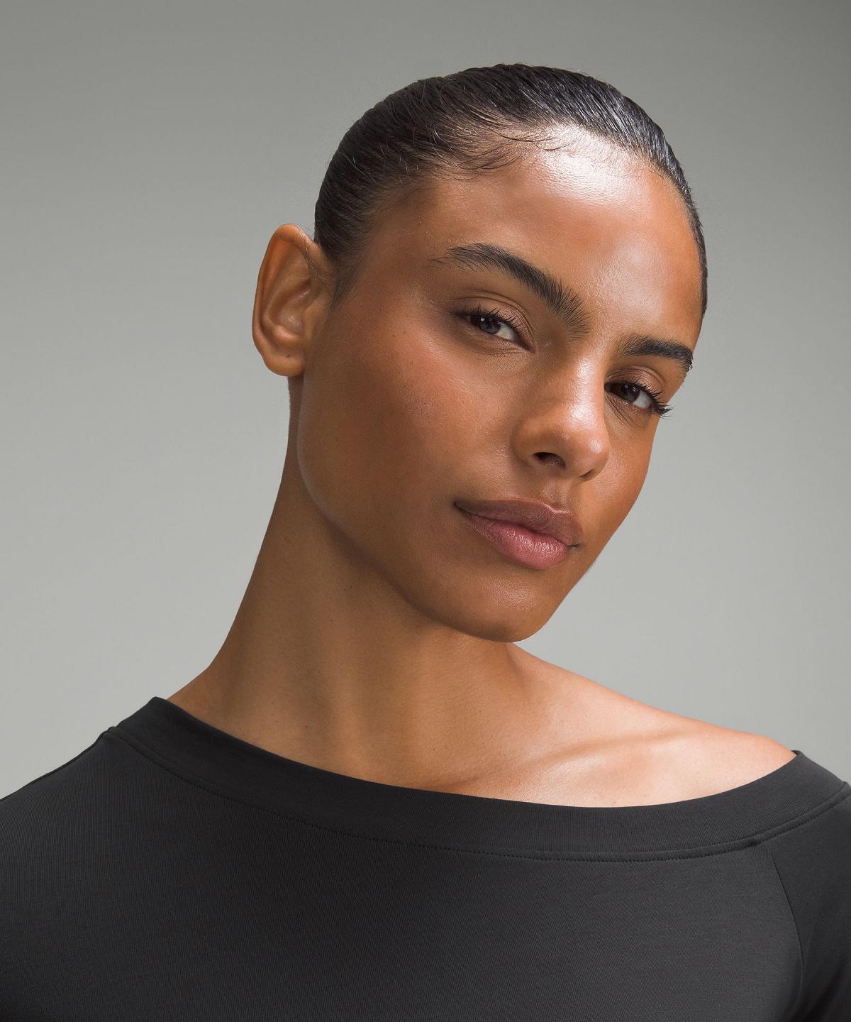 Magliette Donna Lululemon Off-The-Shoulder Cotton Nere | IT_LuLu33852