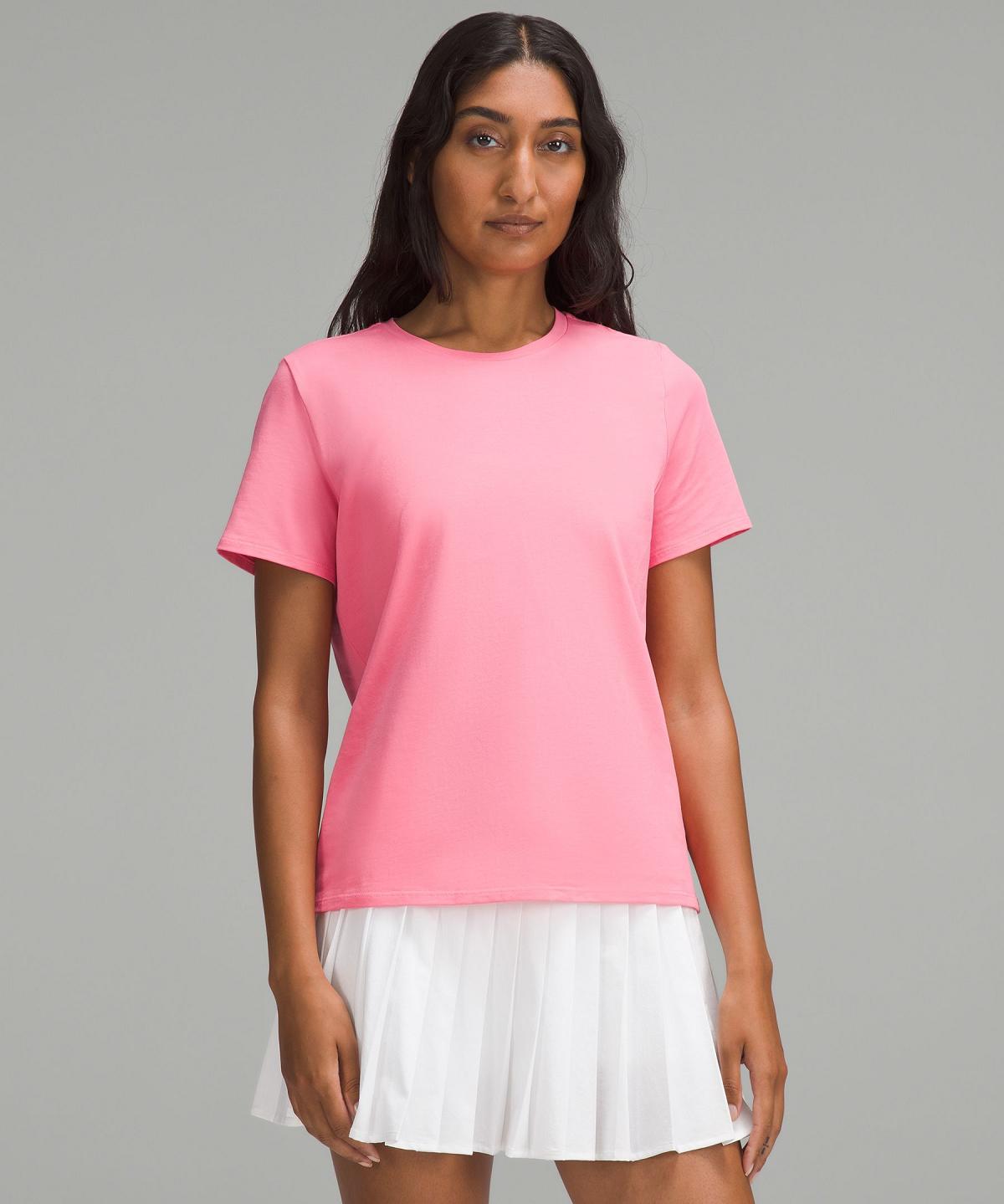 Magliette Donna Lululemon Organic Cotton Crewneck Rosa | IT_LuLu91680