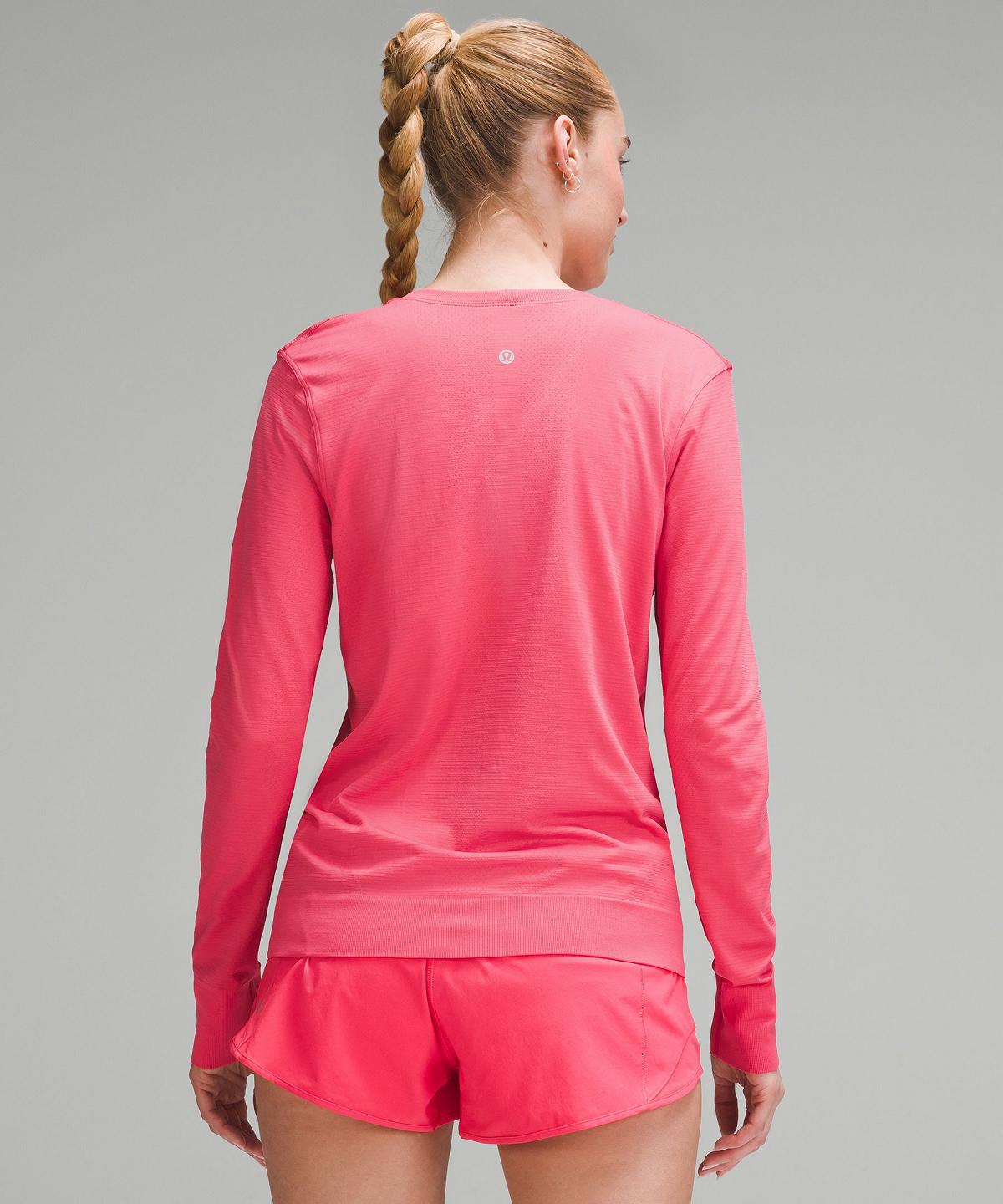 Magliette Donna Lululemon Swiftly Relaxed Long-Sleeve Rosa | IT_LuLu93464