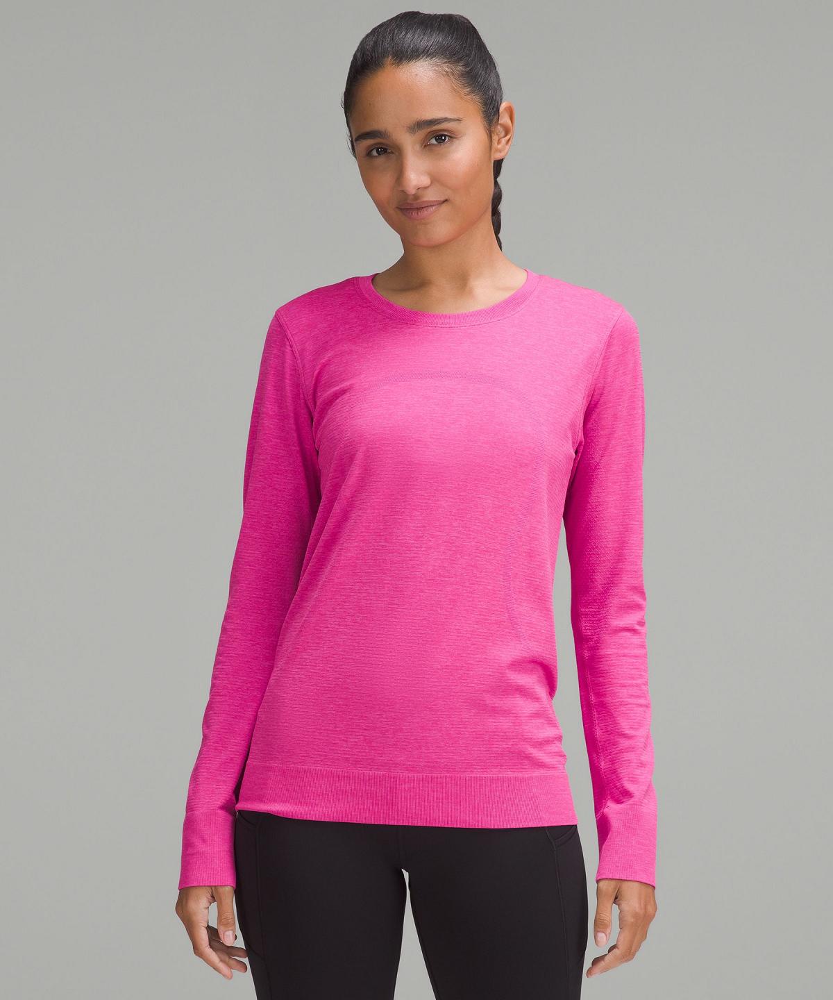 Magliette Donna Lululemon Swiftly Relaxed Long-Sleeve Rosa | IT_LuLu21431