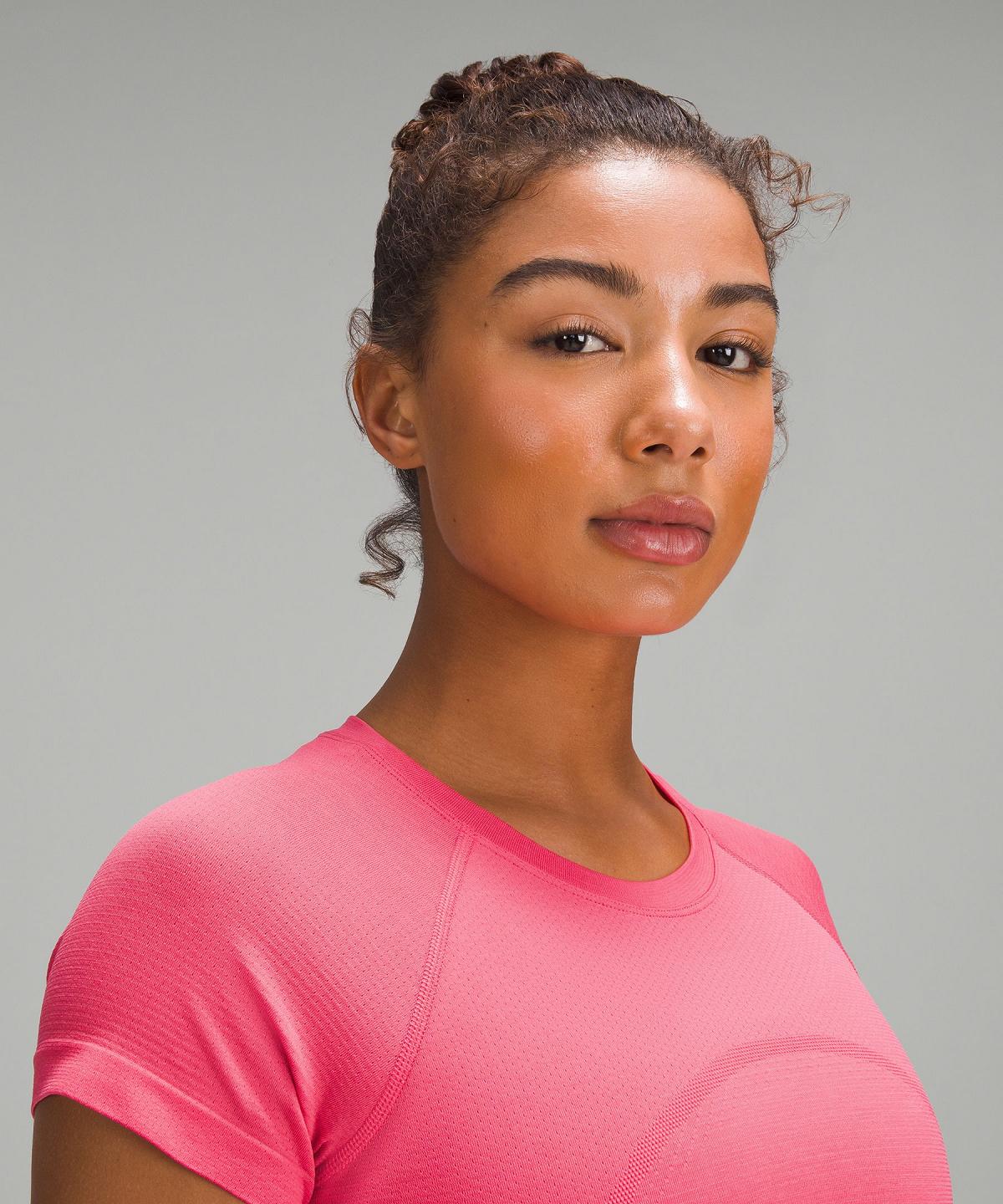 Magliette Donna Lululemon Swiftly Tech Cropped Short-Sleeve 2.0 Rosa | IT_LuLu47129