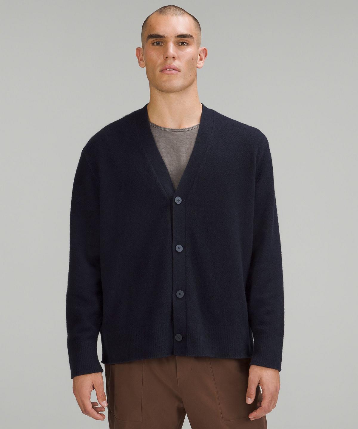 Maglioni Uomo Lululemon Merino Wool-Blend Cardigan Blu Marino | IT_LuLu38275