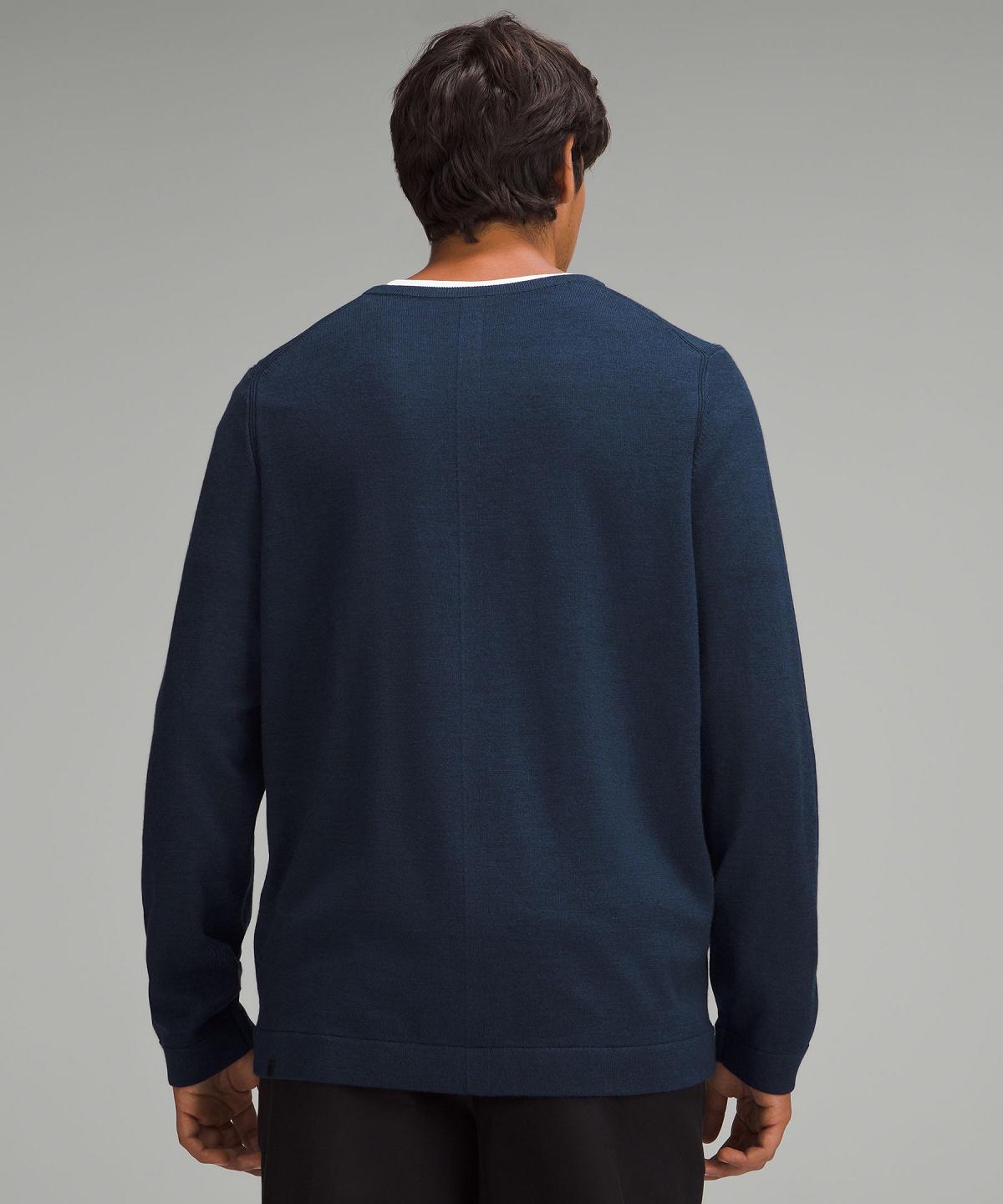 Maglioni Uomo Lululemon New Venture Crewneck Blu Marino | IT_LuLu30650