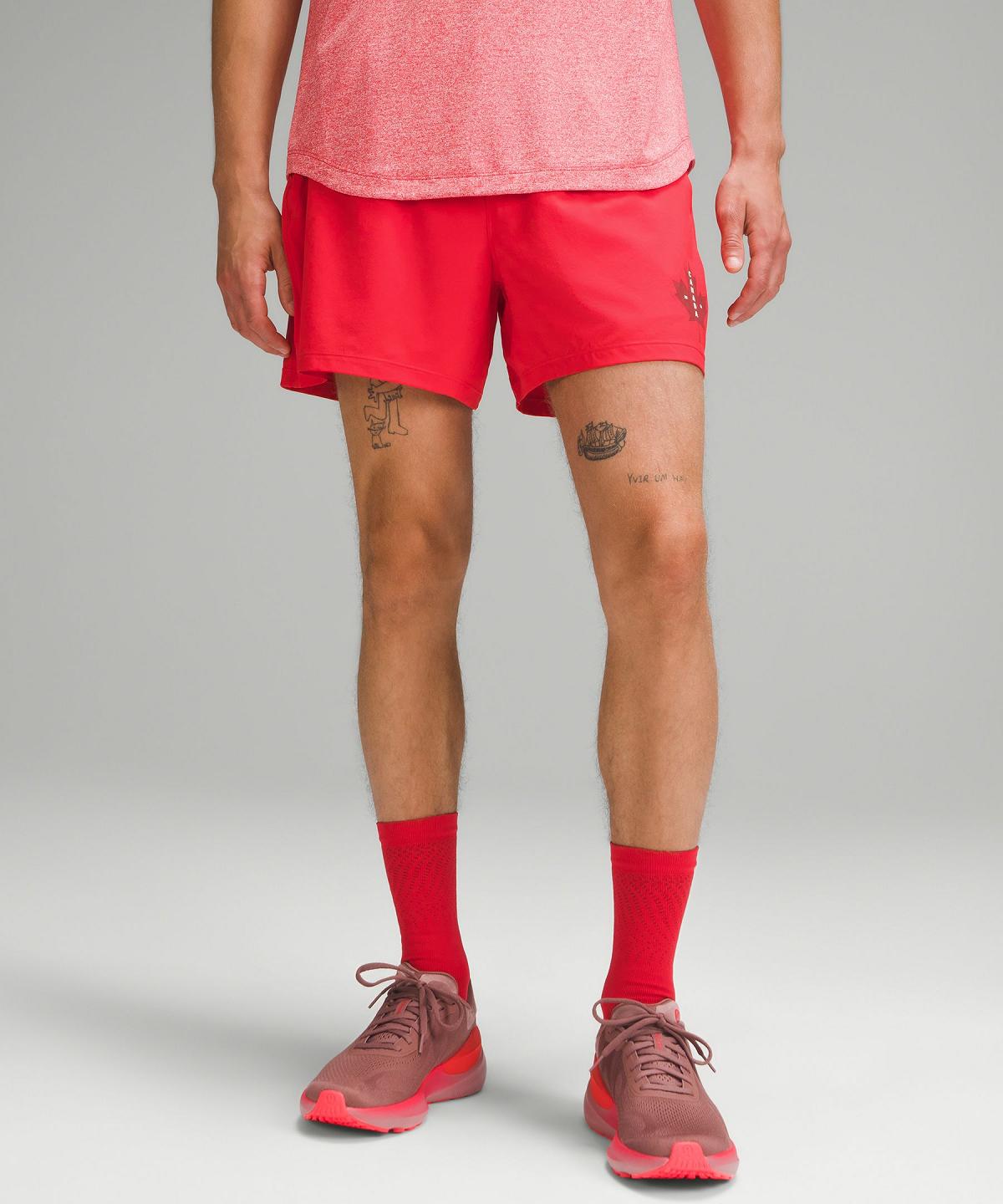 Pantaloncini Uomo Lululemon Team Canada Pace Breaker Lined 5" Rosse | IT_LuLu33833