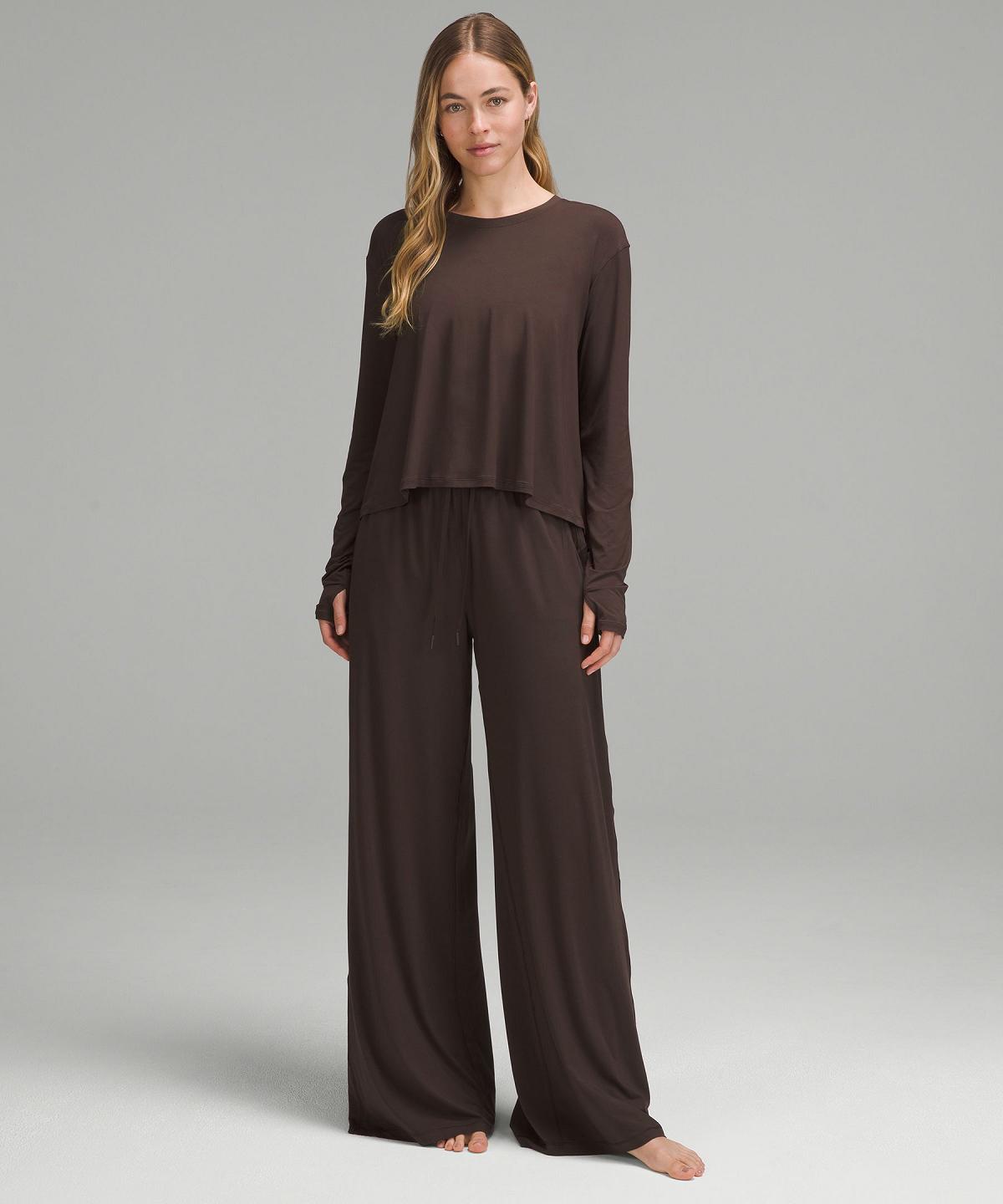 Pantaloni Donna Lululemon Modal High-Rise Wide-Leg Lounge Caffè | IT_LuLu90853