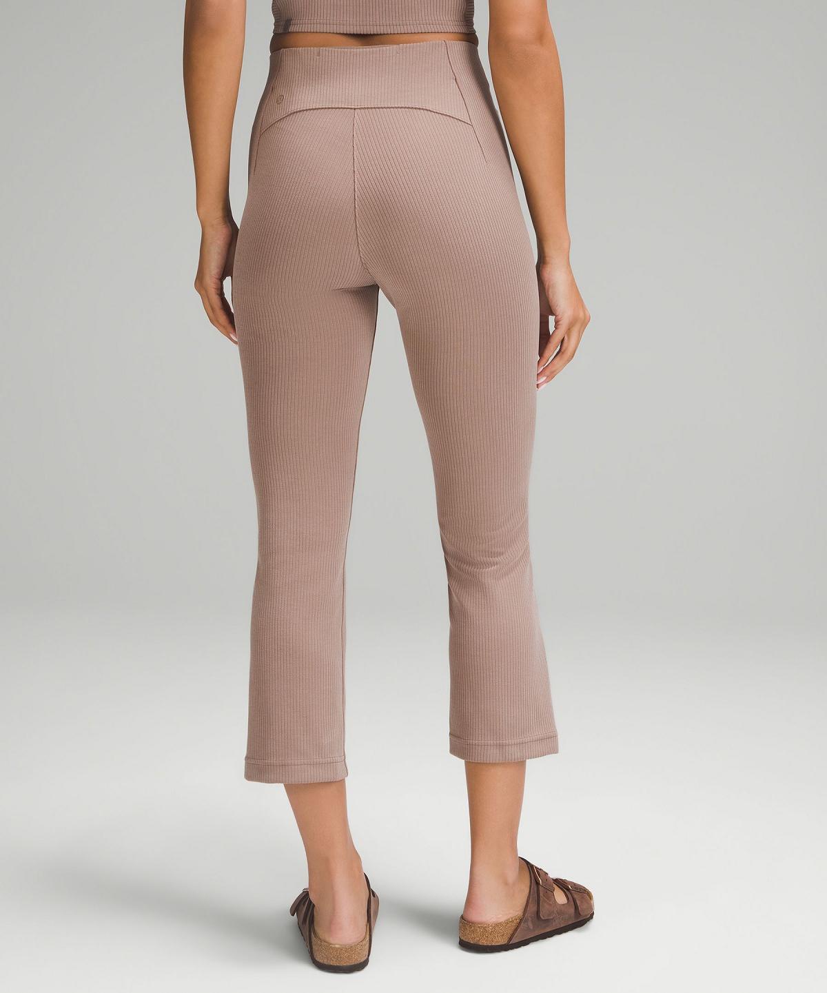 Pantaloni Donna Lululemon Ribbed Softstreme Zip-Leg High-Rise Cropped25" Marroni | IT_LuLu94907