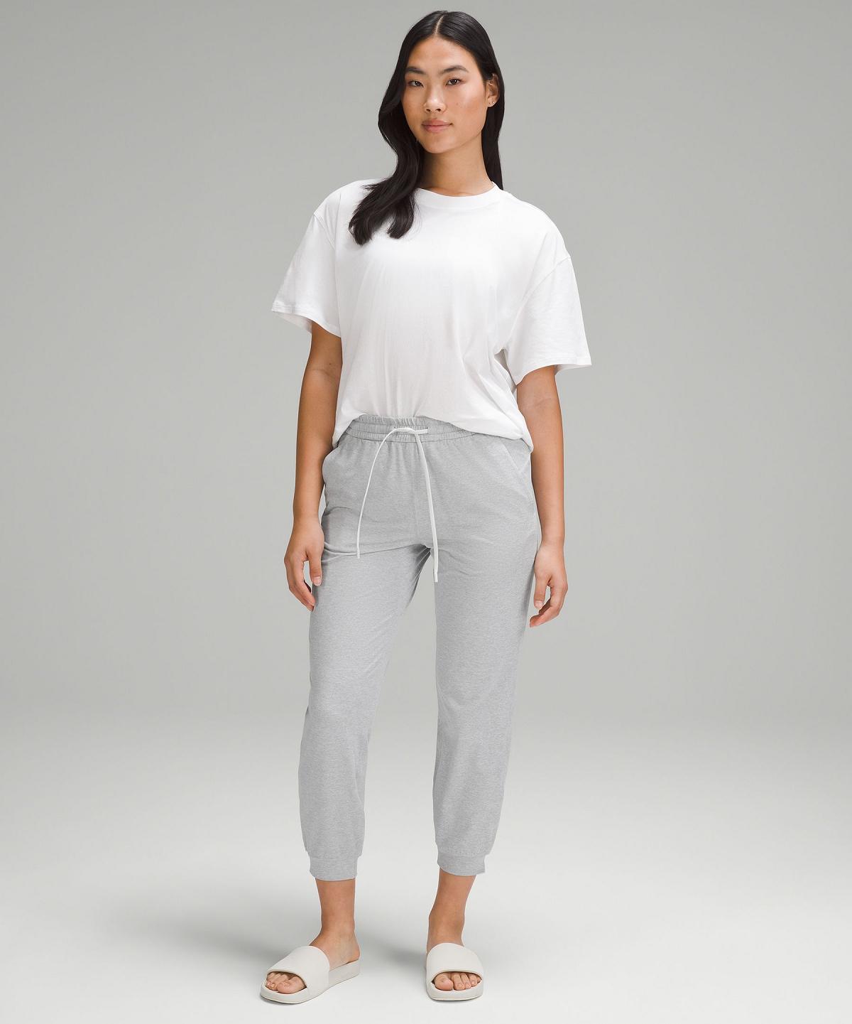 Pantaloni Donna Lululemon Soft Jersey Classic-Fit Mid-Rise Grigie Chiaro | IT_LuLu29797