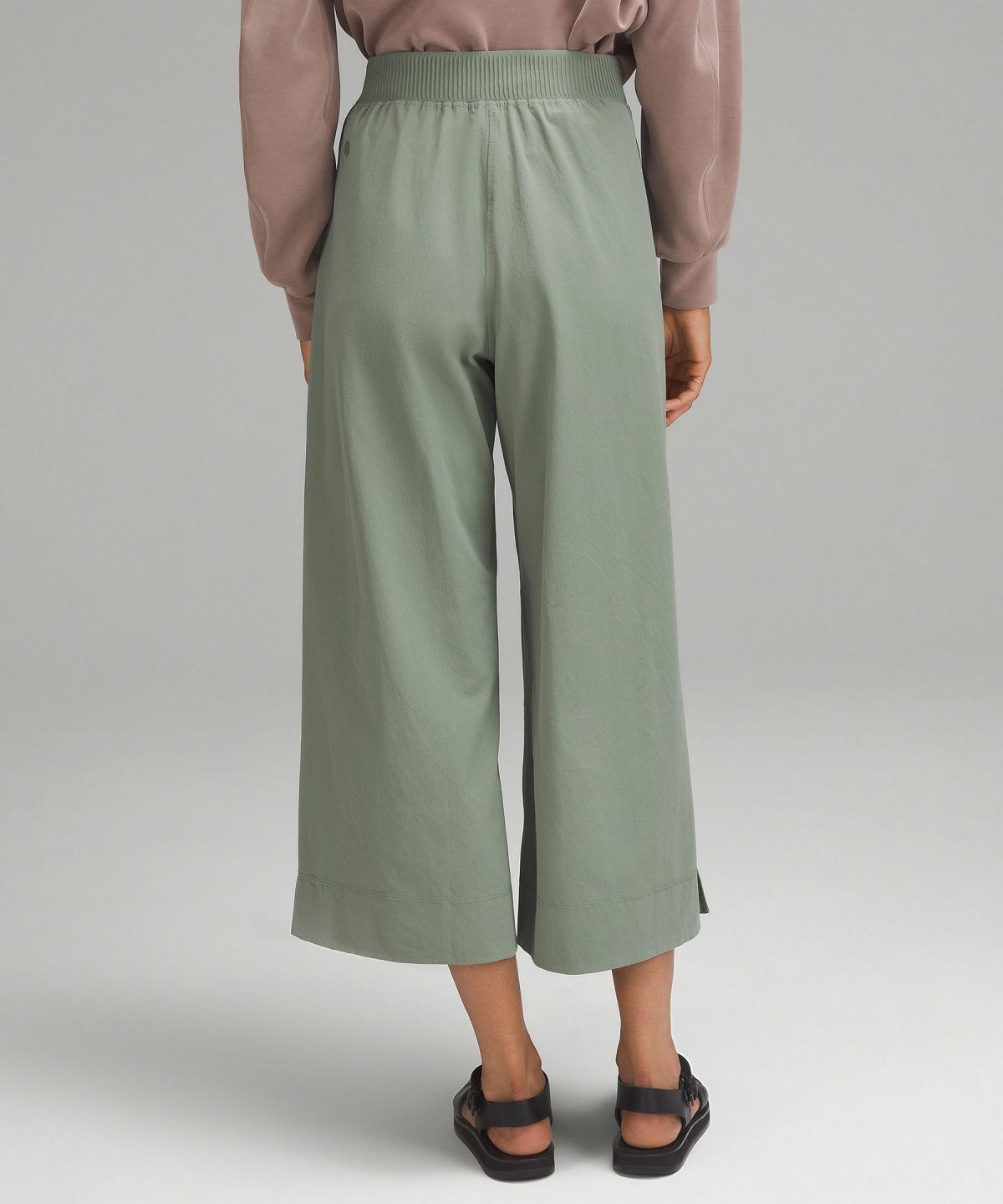 Pantaloni Donna Lululemon Stretch Woven Wide-Leg High-Rise Cropped Verdi | IT_LuLu49696