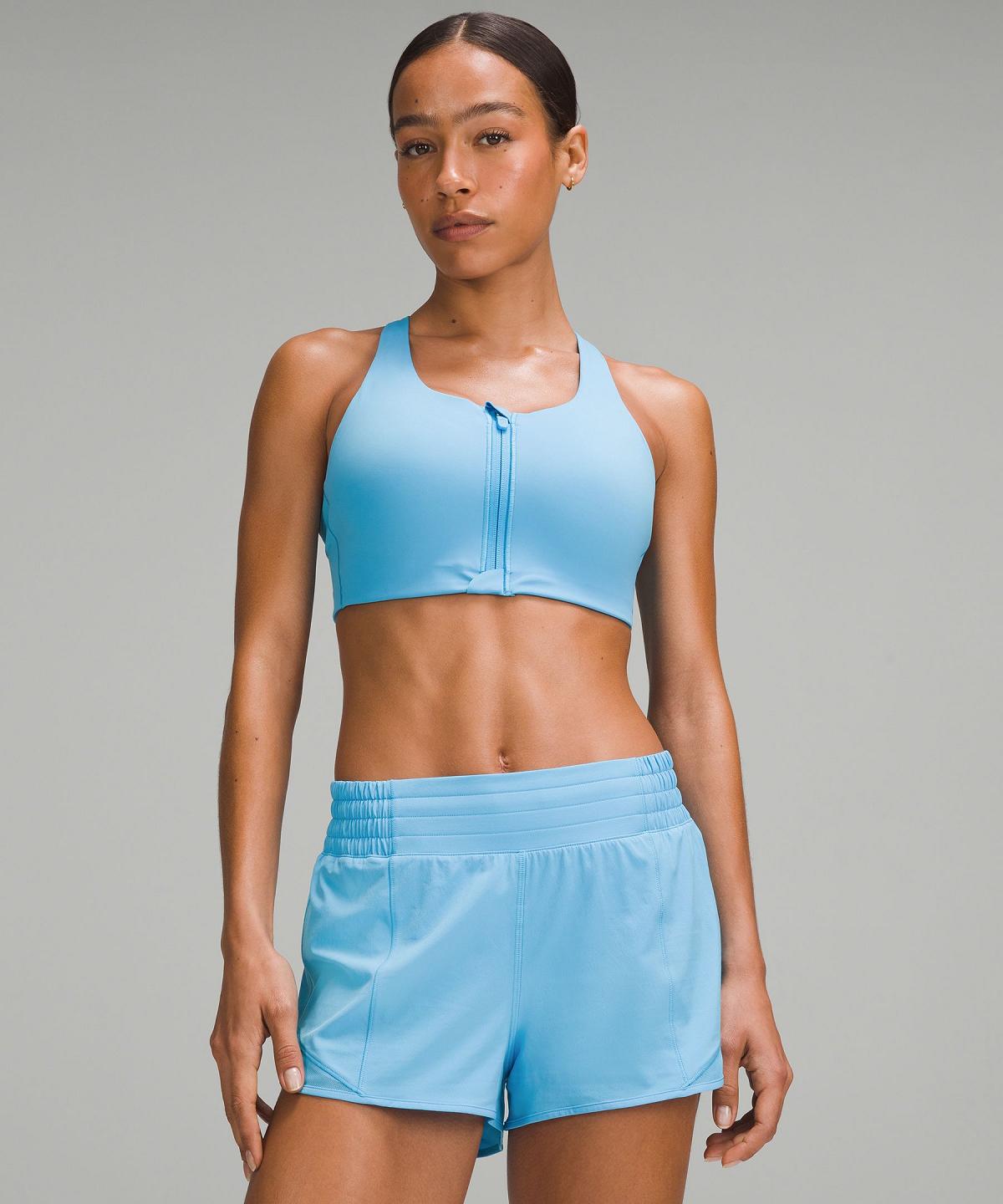 Reggiseno Sportivo Donna Lululemon Energy High Support Zip-Front Blu Corallo | IT_LuLu80216