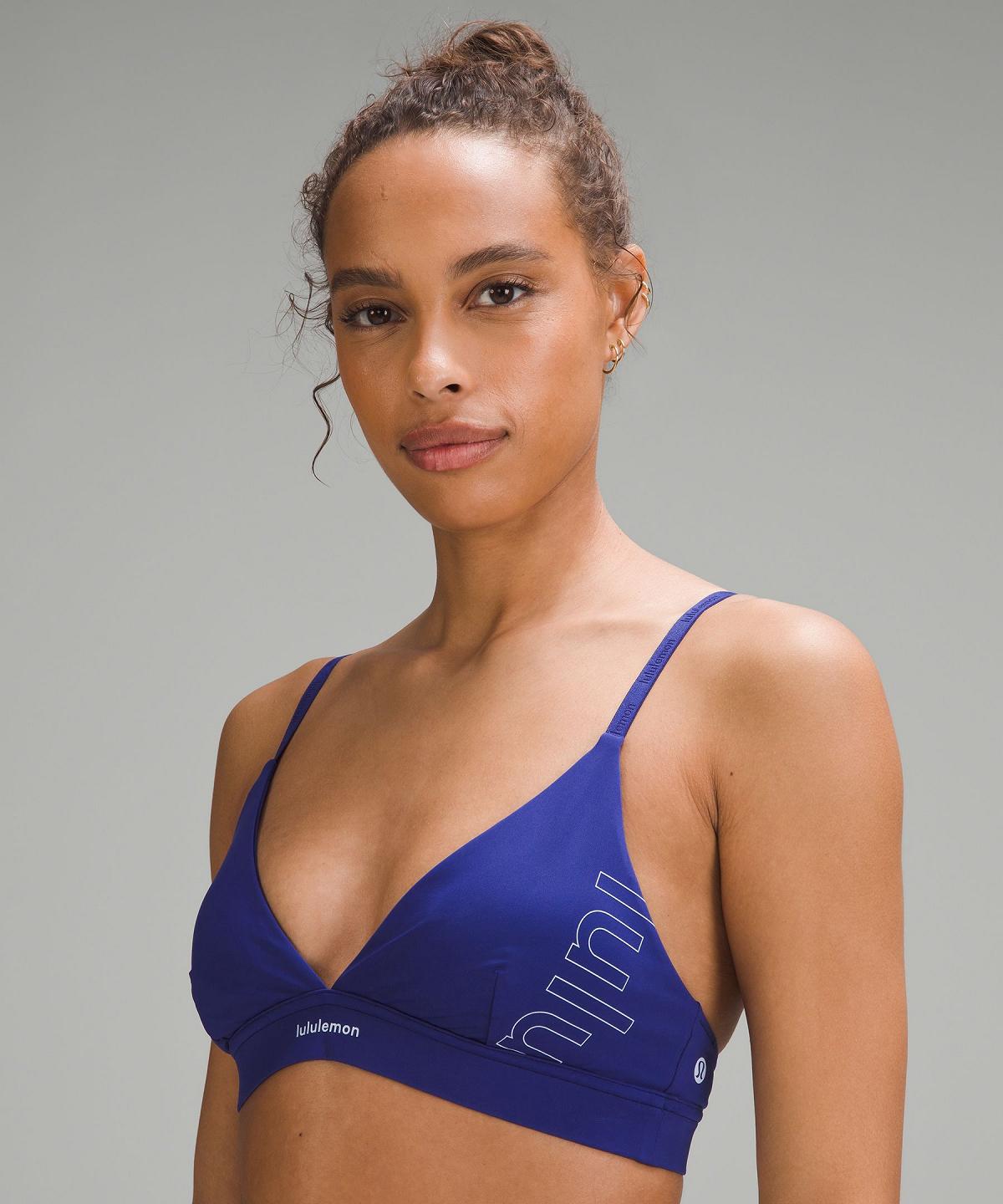 Reggiseno Sportivo Donna Lululemon License to Train Triangle Light Support, A/B Cup Blu | IT_LuLu40263