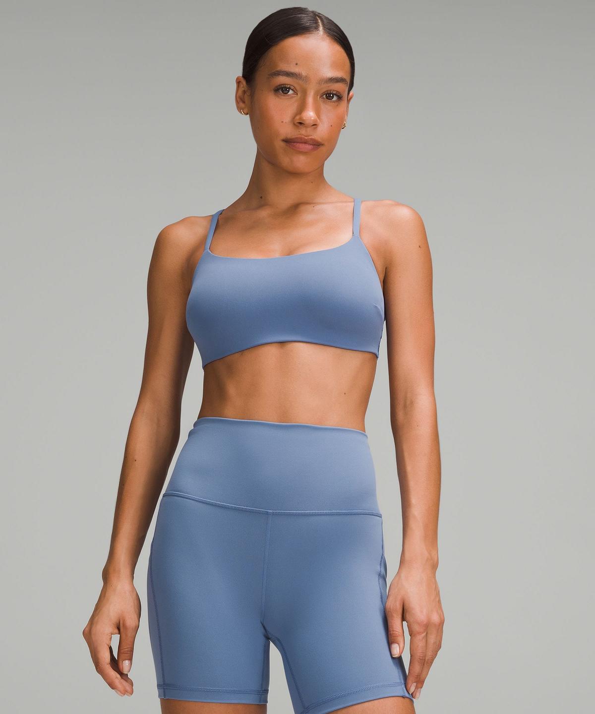 Reggiseno Sportivo Donna Lululemon Wunder Train Strappy Racer Blu | IT_LuLu86475