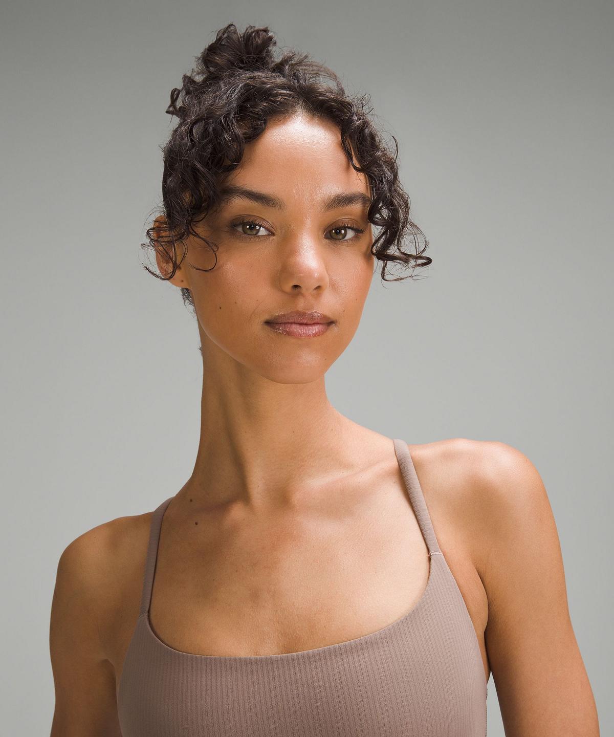 Reggiseno Sportivo Donna Lululemon Wunder Train Strappy Racer Ribbed Marroni | IT_LuLu85067