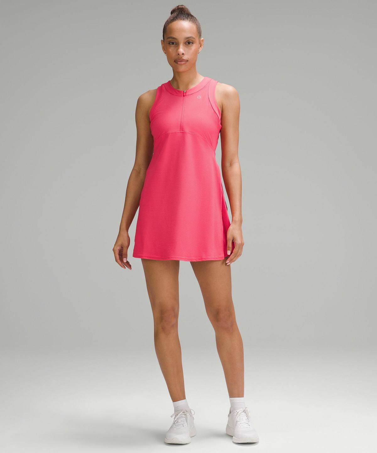 Vestito Donna Lululemon Grid-Texture Sleeveless Tennis Rosa | IT_LuLu38669